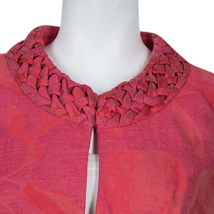 Pre Owned Armani Collezioni Red Braid Trim Blazer M