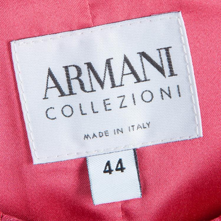 Pre Owned Armani Collezioni Red Braid Trim Blazer M