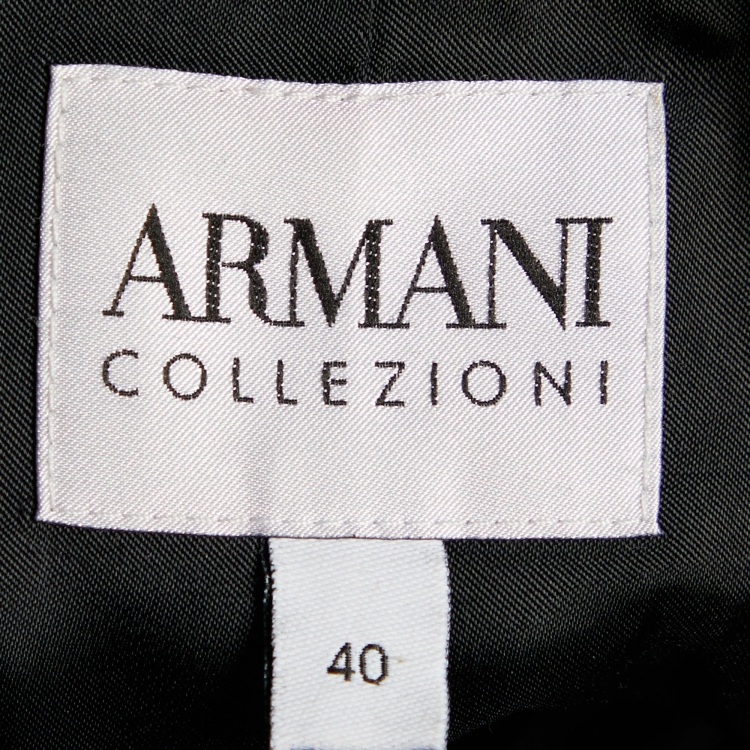 مملوكة مسبقًا Armani Collezioni Black Angora & Wool Double Breasted Overcoat S