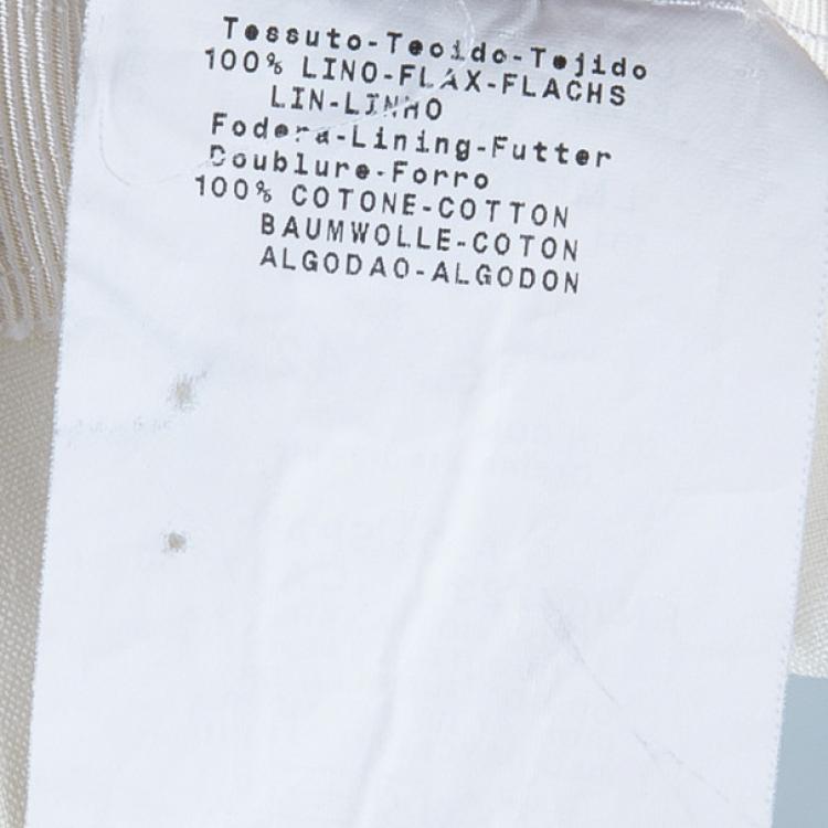 Pre Owned Armani Collezioni Off-White Linen Trousers M