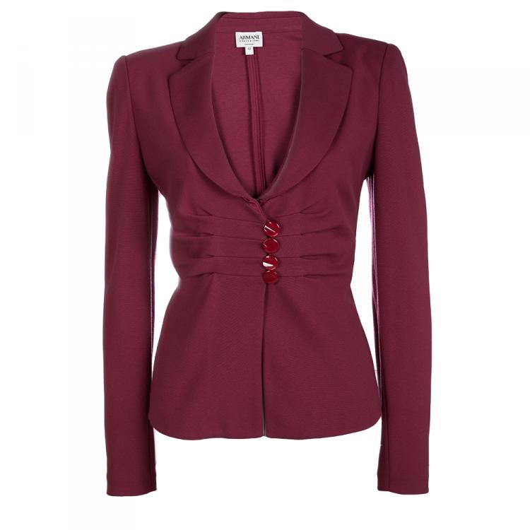 Pre Owned Armani Collezioni Red Skirt and Blazer Set M