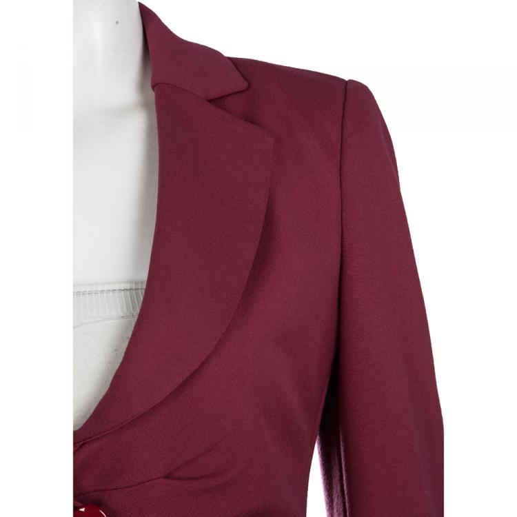 Pre Owned Armani Collezioni Red Skirt and Blazer Set M