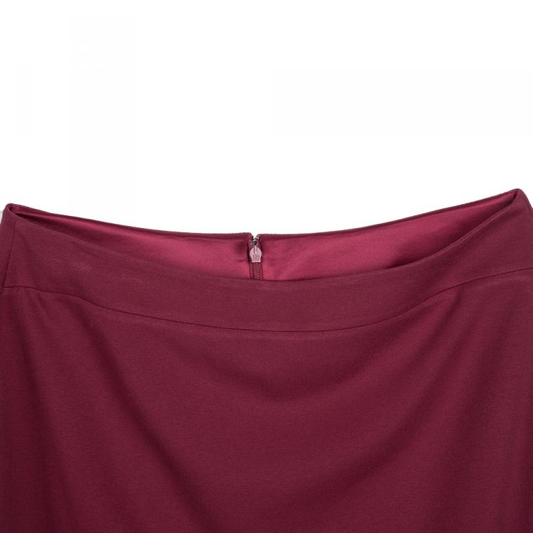 Pre Owned Armani Collezioni Red Skirt and Blazer Set M