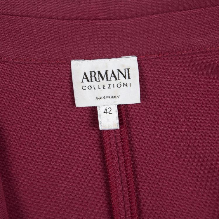 Pre Owned Armani Collezioni Red Skirt and Blazer Set M