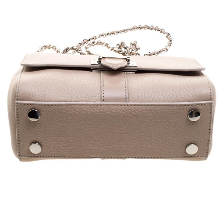Pre Owned Aspinal Of London Beige Leather Small Lottie Shoulder Bag