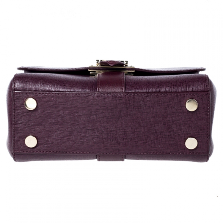 Pre Owned Aspinal Of London Burgundy Leather Small Lottie Shoulder Bag
