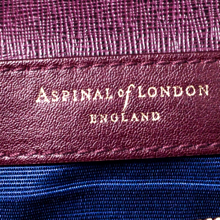 Pre Owned Aspinal Of London Burgundy Leather Small Lottie Shoulder Bag