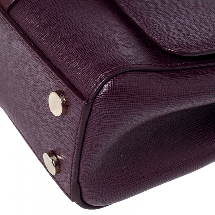 Pre Owned Aspinal Of London Burgundy Leather Small Lottie Shoulder Bag