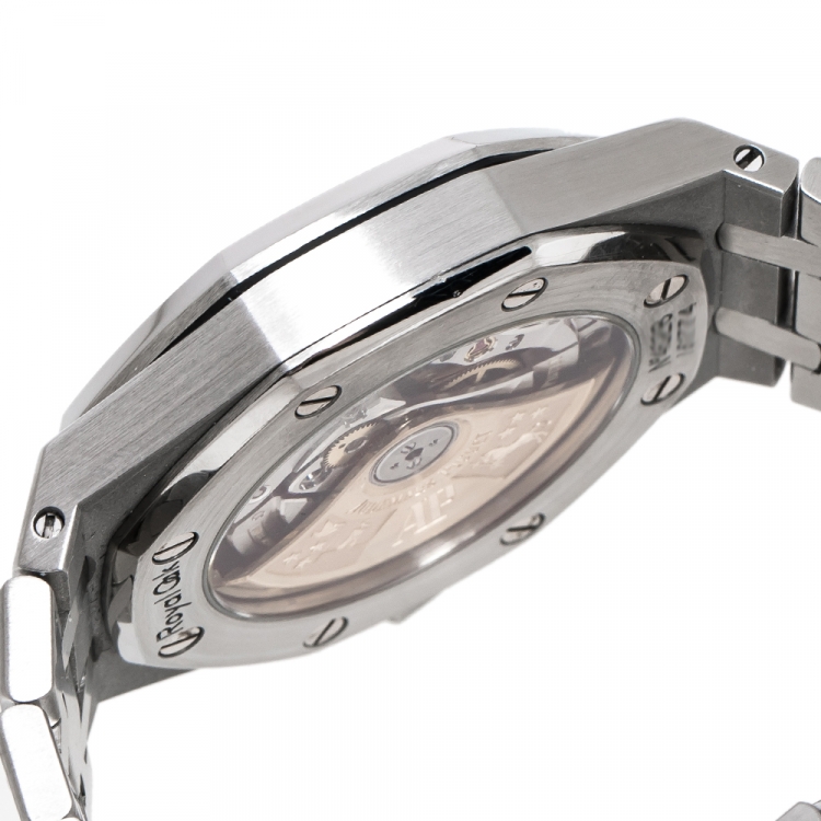 Pre Owned Audemars Silver Stainless Steel Royal Oak 15450ST.OO.1256ST.01 Unisex Wristwatch 37 mm