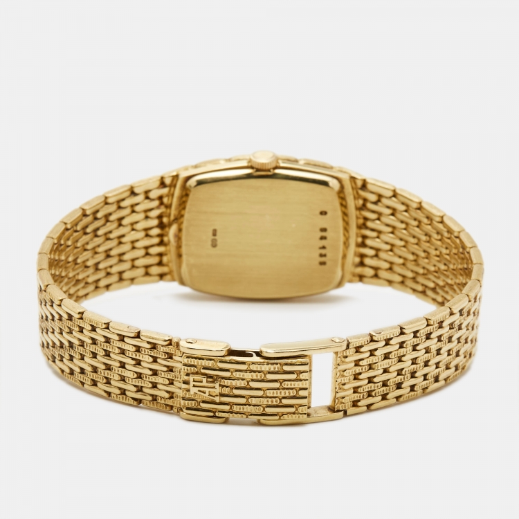 Pre Owned Audemars Piguet Champagne Diamond 18K Yellow Gold Women's Wristwatch 21 mm