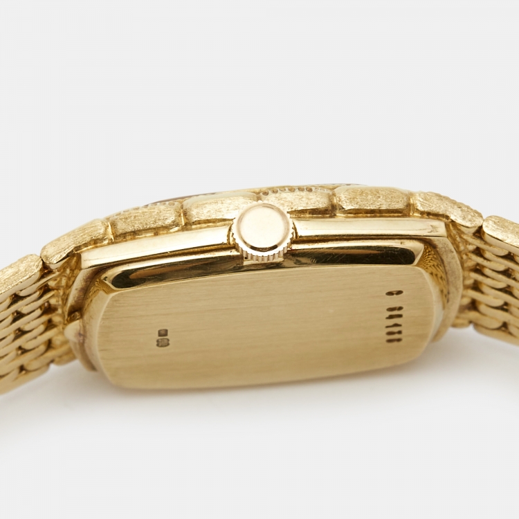 Pre Owned Audemars Piguet Champagne Diamond 18K Yellow Gold Women's Wristwatch 21 mm