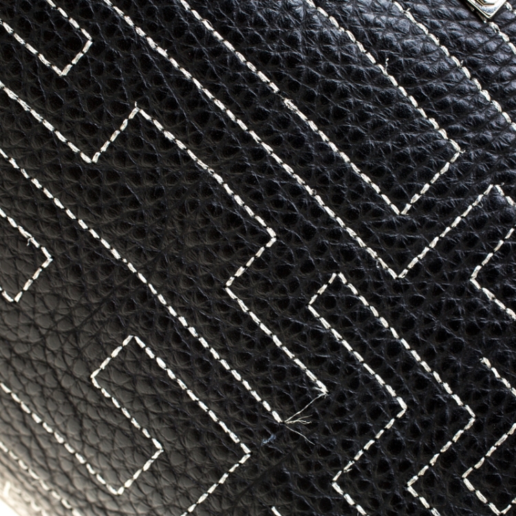 Pre Owned Baldinini Black Leather Shopper Tote 