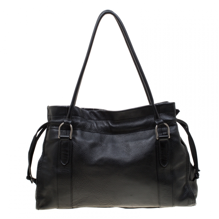 Pre Owned Baldinini Black Leather Shopper Tote 