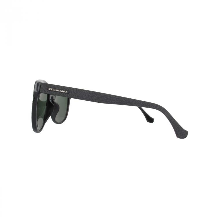Pre Owned Balenciaga Matt Black/Green BA0024F Wayfarer Sunglasses
