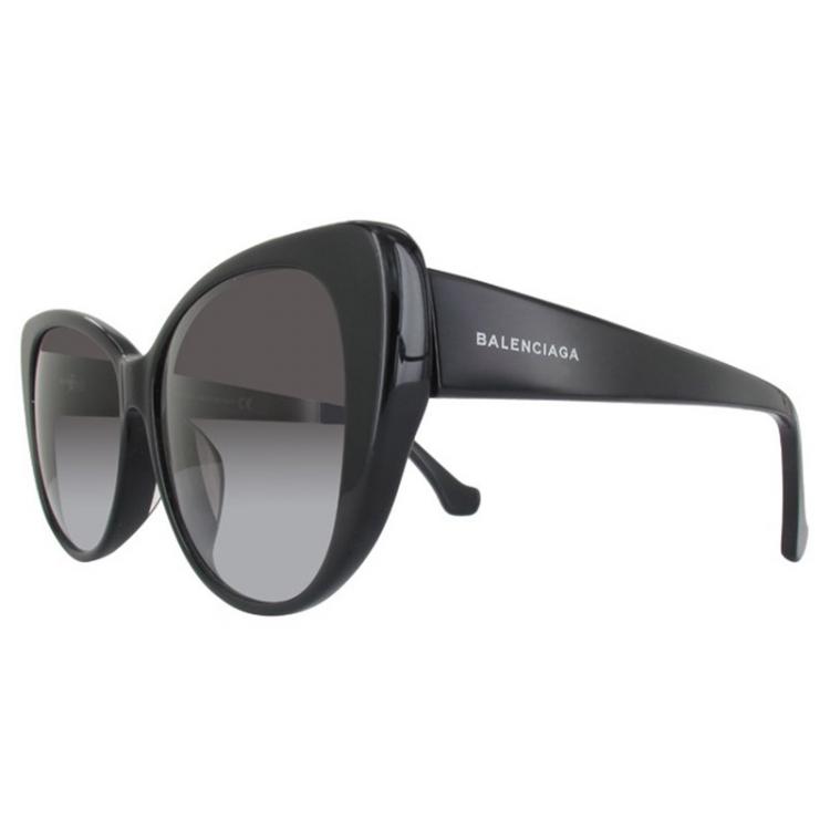Pre Owned Balenciaga Shiny Black/Gradient Smoke BA0016F Cat Eye Sunglasses