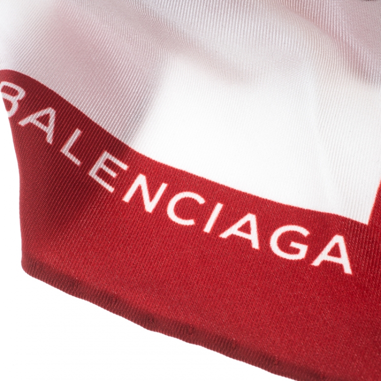 Pre Owned Balenciaga Jewel Printed Silk Choker Scarf Necklace