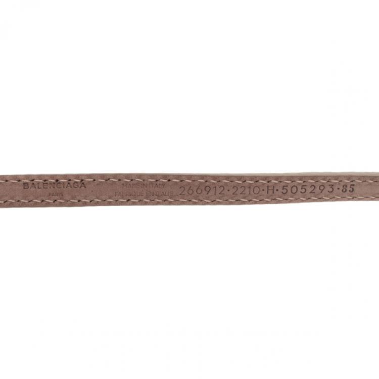 Pre Owned Balenciaga Beige Python Skinny Belt 85CM