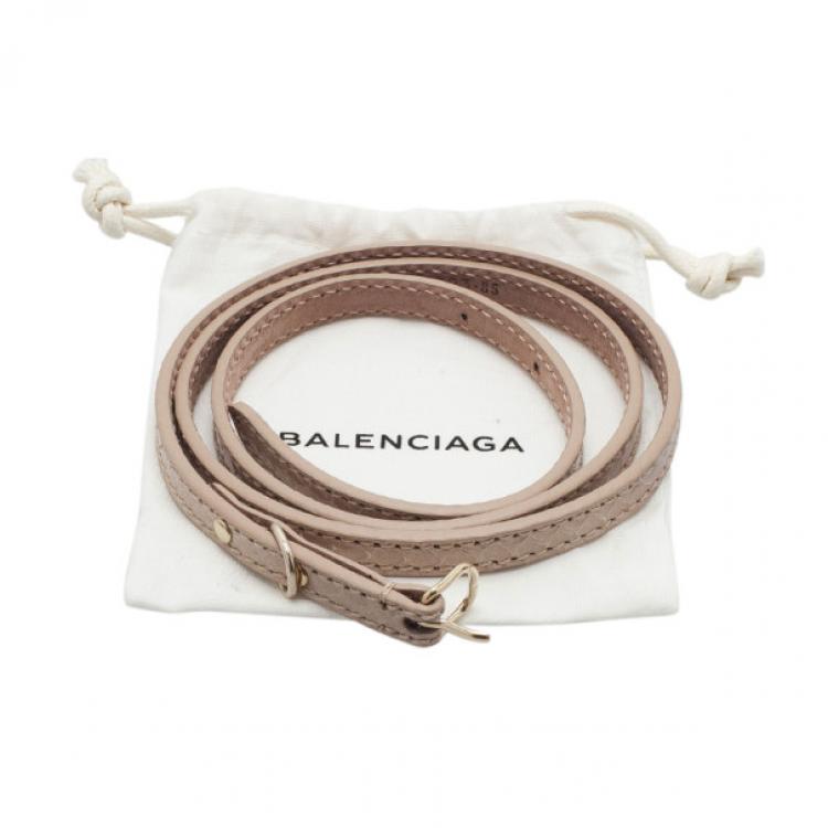 Pre Owned Balenciaga Beige Python Skinny Belt 85CM
