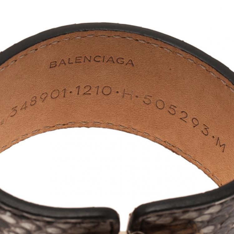 Pre Owned Balenciaga Python Padlock Bracelet 18CM