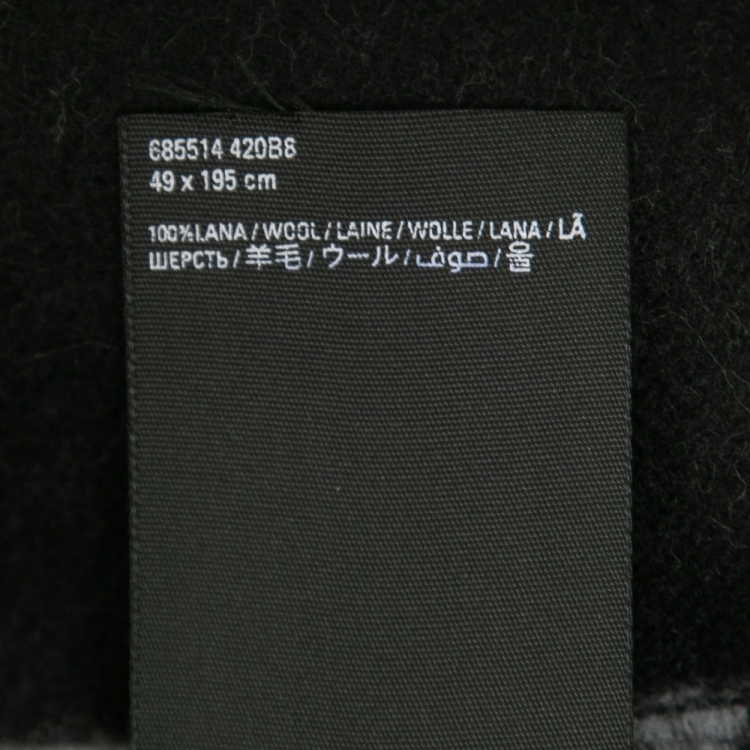 Pre Owned Balenciaga Black/Grey Logo Intarsia Print Wool Scarf