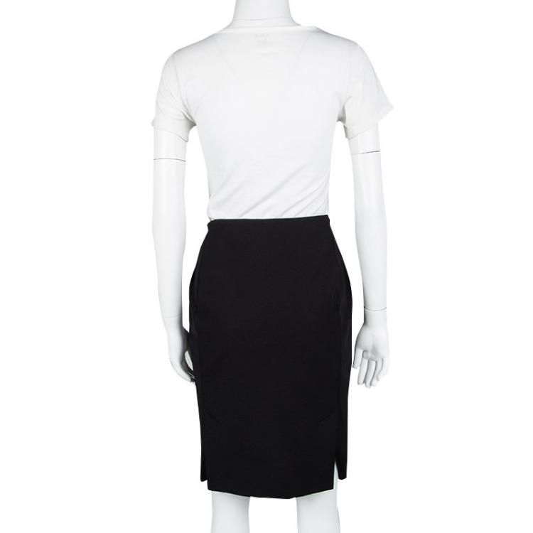 Pre Owned Balenciaga Black Tailored Pencil Skirt M