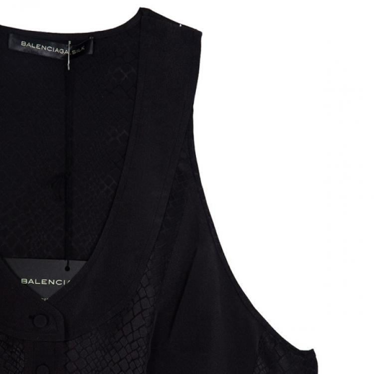 Pre Owned Balenciaga Silk Sleeveless Top S
