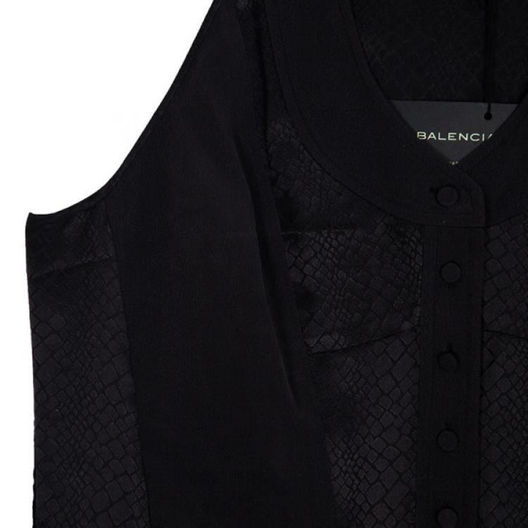 Pre Owned Balenciaga Silk Sleeveless Top S