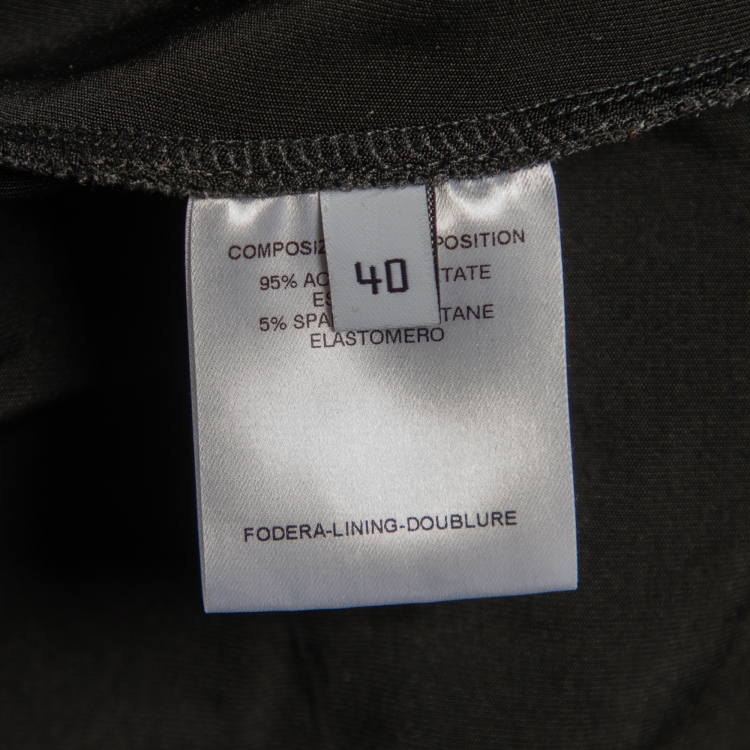 Pre Owned Balenciaga Black Jersey & Grey Overlay Detail Mini Dress M