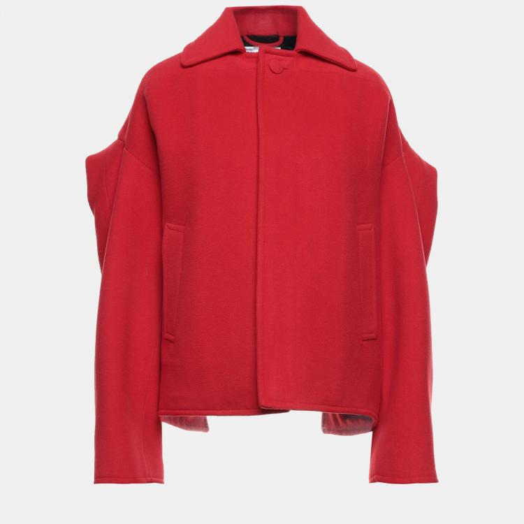 Pre Owned Balenciaga Red Wool Coat 34
