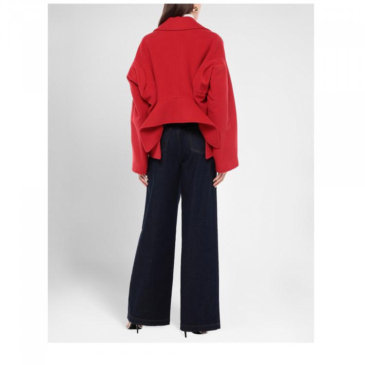 Pre Owned Balenciaga Red Wool Coat 34