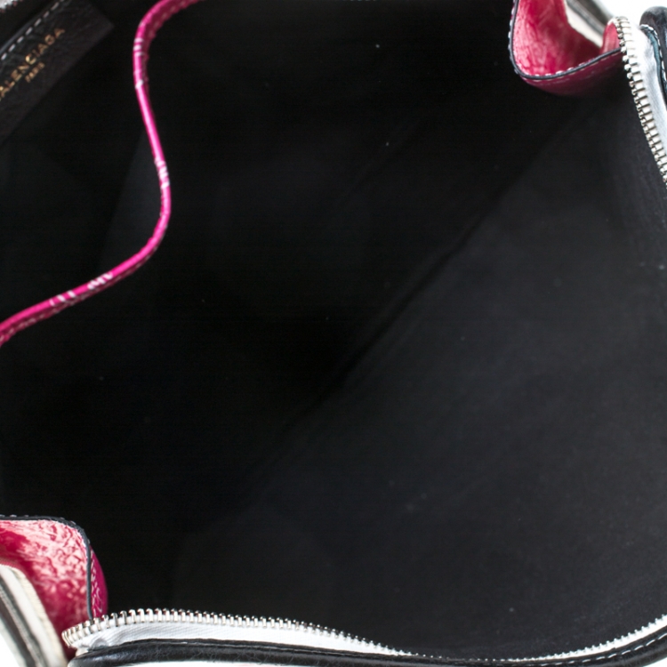 Pre Owned Balenciaga Multicoclor Leather Bazar NYC City Arena Clutch
