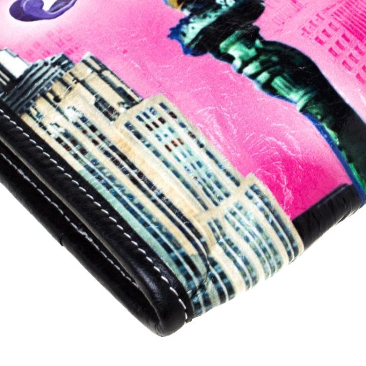 Pre Owned Balenciaga Multicoclor Leather Bazar NYC City Arena Clutch