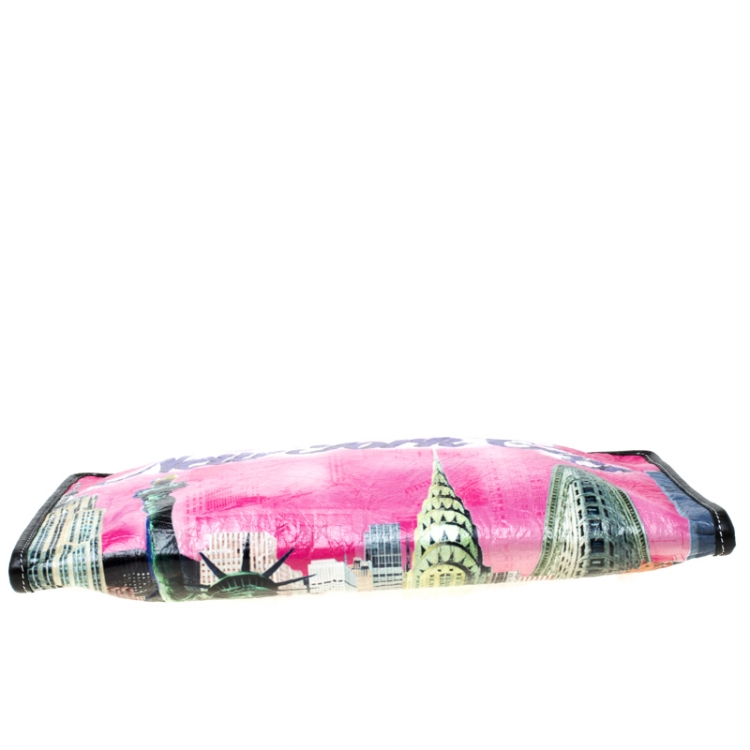 Pre Owned Balenciaga Multicoclor Leather Bazar NYC City Arena Clutch