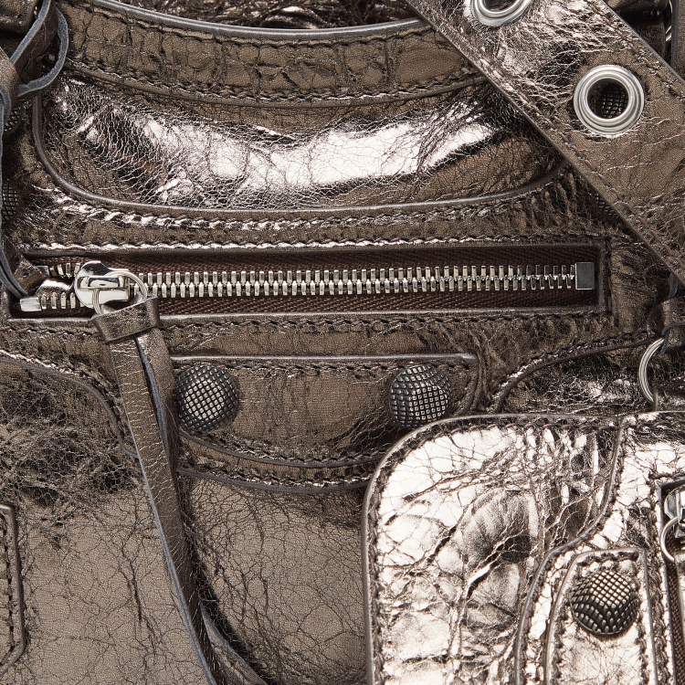 Pre Owned Balenciaga Metallic Leather XS Neo Cagole Bag
