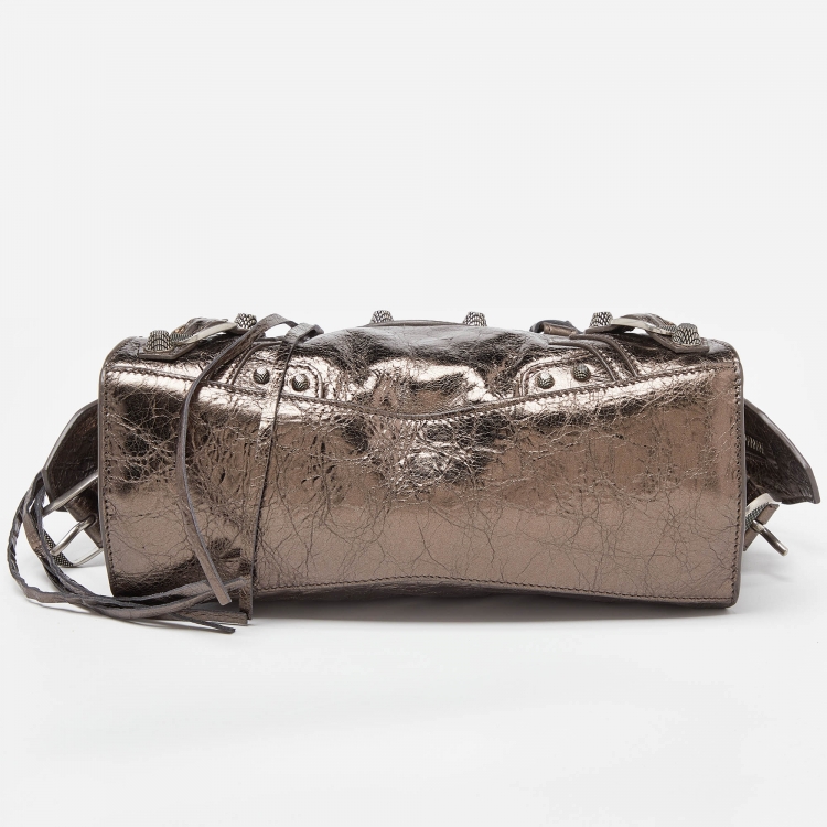 Pre Owned Balenciaga Metallic Leather XS Neo Cagole Bag