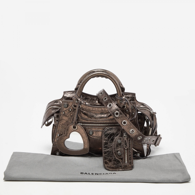 Pre Owned Balenciaga Metallic Leather XS Neo Cagole Bag