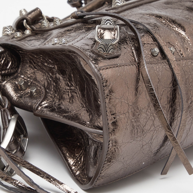 Pre Owned Balenciaga Metallic Leather XS Neo Cagole Bag