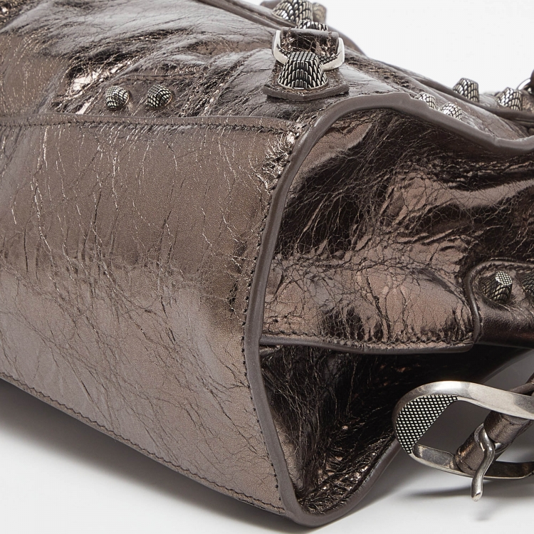Pre Owned Balenciaga Metallic Leather XS Neo Cagole Bag