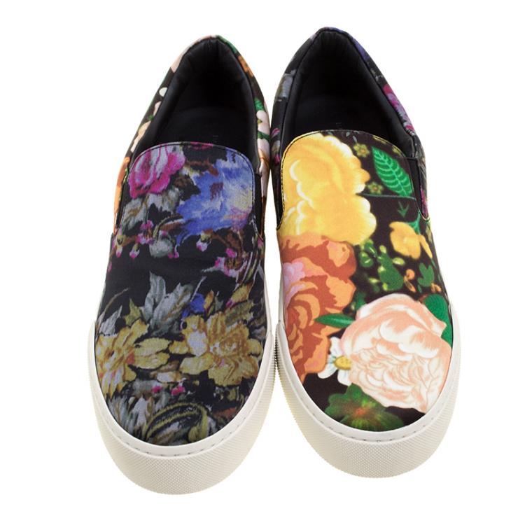 Pre Owned Balenciaga Multicolor Floral Printed Fabric Slip On Sneakers Size 40