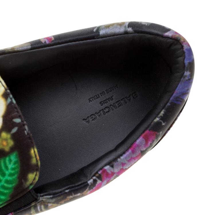 Pre Owned Balenciaga Multicolor Floral Printed Fabric Slip On Sneakers Size 40
