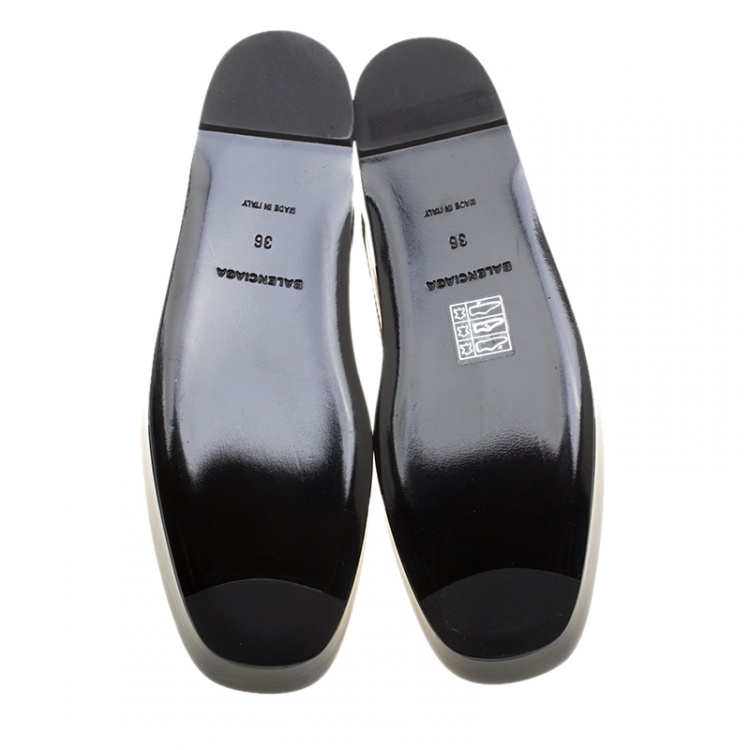 Pre Owned Balenciaga Oxford Blue Leather Monk Strap Platform Loafers Size 36