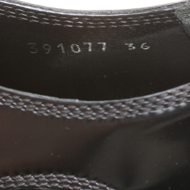 Pre Owned Balenciaga Black Patent Leather Monk Strap Platform Loafers Size 36