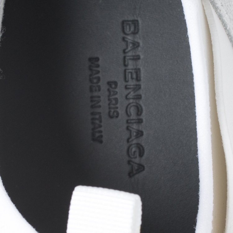 Pre Owned Balenciaga White/Black Mesh, Suede And Leather Race Runner Sneakers Size 39