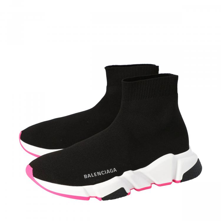 Pre Owned Balenciaga Black Speed Sneakers Size EU 35