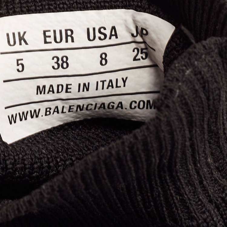 Pre Owned Balenciaga Black Knit Fabric Speed Trainer Sneakers Size 38