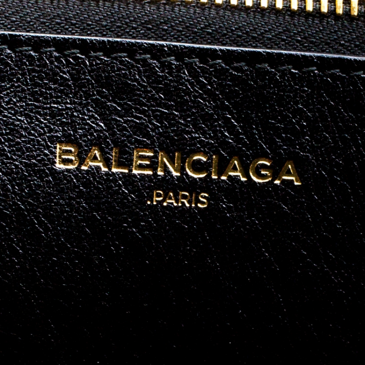 Pre Owned Balenciaga Orange Floral Print Glazed Leather Blanket Bag