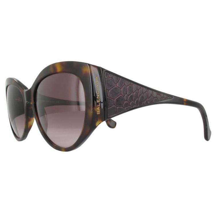 Pre Owned Balenciaga Dark Havana/Gradient Bordeaux BA0023 Cat Eye Sunglasses
