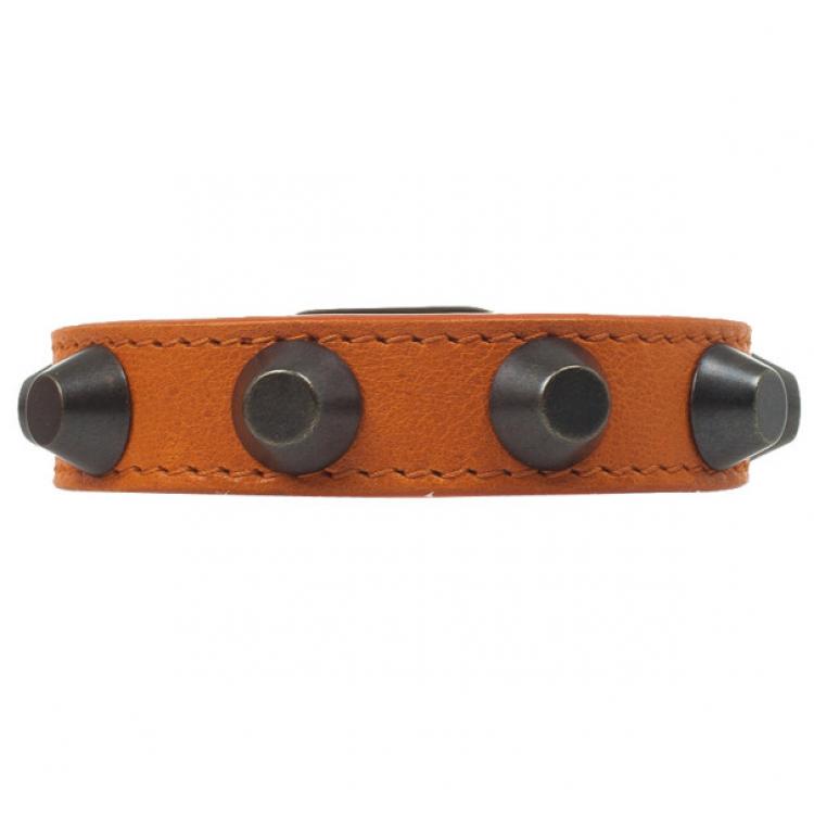 Pre Owned Balenciaga Classic Bracelet Studded Orange