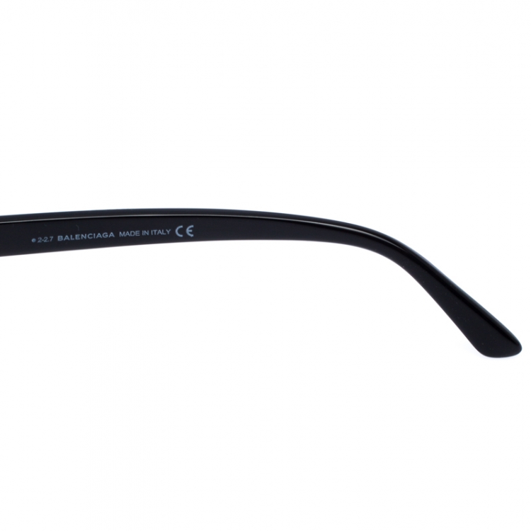 Pre Owned Balenciaga Black/Silver Gradient Half Rim BA 127 Cat Eye Sunglasses