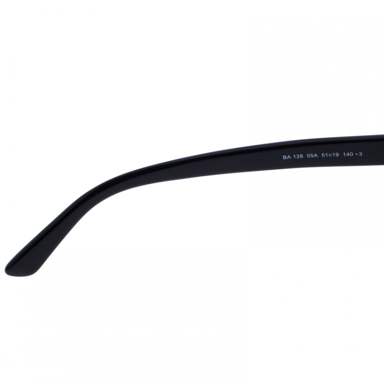 Pre Owned Balenciaga Black/Gold BA 128 Half Rim Round Sunglasses